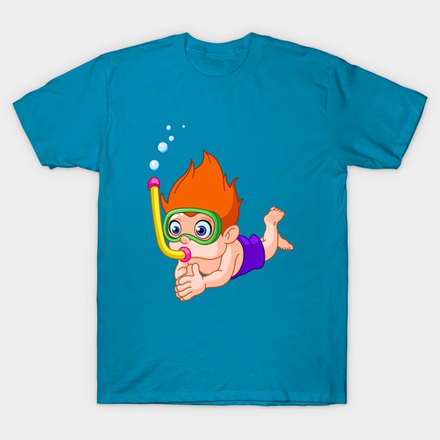 Snorkeling Kid T-Shirt by DigiToonsTreasures